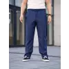 Erkek Keten Cepli Çıma Dikişli Jogger Buggy Pantalon Rahat Kalıp - Lacivert