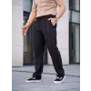 Erkek Keten Cepli Çıma Dikişli Jogger Buggy Pantalon Rahat Kalıp - Siyah