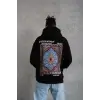 Erkek Kilim Desen Kapüşonlu - Siyah