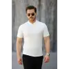 Erkek Kısa Kollu Hakim Yaka önü Düğmeli Viskon Bluz