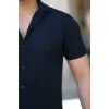 Erkek Kısa Kollu örme Kumaş Pamuklu Gömlek