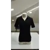 Erkek Kısa Kollu Yakalı çizgi Desenli Triko Bluz