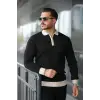 Erkek Kol Ve Yaka Detaylı Uzun Kollu Triko