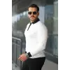 Erkek Kol Ve Yaka Detaylı Uzun Kollu Triko