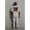 ERKEK Oversize Baskılı Bisiklet Yaka T-Shirt - Gri