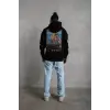 Erkek Patel Six Baskılı Kapüşonlu Sweat - Siyah