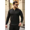 Erkek Pirinç Desenli Uzun Kollu Yakalı Triko