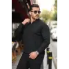Erkek Selanik örme Yakalı Uzun Kollu Triko
