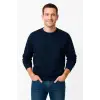 Erkek Üç İplik Düz Bisiklet Yaka SweatShirt - Lacivert