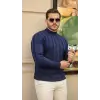 Erkek Yarım Balıkçı Yaka Kabartma Desenli Triko