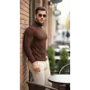 Erkek Yarım Balıkçı Yaka Kabartma Desenli Triko