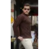 Erkek Yarım Balıkçı Yaka Kabartma Desenli Triko