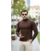 Erkek Yarım Balıkçı Yaka Kabartma Desenli Triko