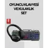 Gaming Set Işıklı Klavye Mouse + Bluetooth 5.2 Kulaklık Oyuncu Paketi