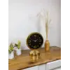 Gold Metal Siyah İnci Masa Saati 25×20 cm