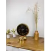Gold Metal Siyah İnci Masa Saati 25×20 cm