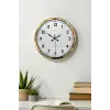 Gold & White Luxury Classic 52 Cm Metal Duvar Saati