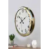 Gold & White Luxury Classic 52 Cm Metal Duvar Saati