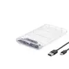 Hdd Kutu Type-C3.1 + Usb3.0 2.5 Transparent HDX1766