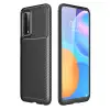 Huawei P Smart 2021 Kılıf Auto Focus Karbon Kapak - Siyah