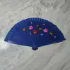 12li Bambu Çift Taraflı Renkli Yelpaze