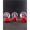 3 Adet Yeni Yıl 2023 Noel Hediyesi Temalı Mini Boy Işıklı Kar Küresi 6,5 cm - 36
