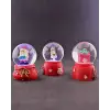 3 Adet Yeni Yıl 2023 Noel Hediyesi Temalı Mini Boy Işıklı Kar Küresi 6,5 cm - 36
