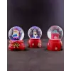 3 Adet Yeni Yıl 2023 Noel Hediyesi Temalı Mini Boy Işıklı Kar Küresi 6,5 cm - 36