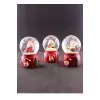 3 Adet Yeni Yıl Noel Baba Temalı Karışık Mini Boy Işıklı Kar Küresi 6,5 cm