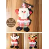 3 Adet Yılbaşı Çam Ağacı Süsü Peluş Tekstil Örme Orta Boy 17 cm x 11 cm
