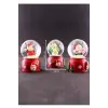 3 Adet Yılbaşı Noel Baba ve Kardan Adam Temalı Mini Boy Işıklı Kar Küresi 6,5 cm A