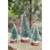3 Lü Set Nevada Mini Çam Ağacı Uçlarına Kar Yağmış Karlı Yılbaşı Hediyesi  15 - 12 - 8  cm