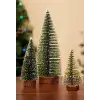 3 Lü Set Nevada Mini Çam Ağacı Uçlarına Kar Yağmış Karlı Yılbaşı Hediyesi  15 - 12 - 8  cm