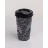 ieg™ 4 Adet Kahve Bardağı - Kapaklı Desenli 400ml