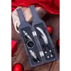 5 Parça Çelik Şişe Açacağı Seti Dekoratif Kılıf ile Şık Hediye Seti , Wine Opener Gift Set