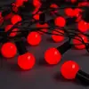 5m 28 LED Mini Top Işık Kırmızı - Fişli, Siyah Kablo