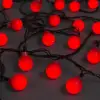 5m 28 LED Mini Top Işık Kırmızı - Fişli, Siyah Kablo