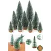 9 Adet Nevada Mini Çam Ağacı Uçlarına Kar Yağmış Karlı Yılbaşı Hediyesi  15-12-8  cm