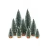 9 Adet Nevada Mini Çam Ağacı Uçlarına Kar Yağmış Karlı Yılbaşı Hediyesi  15-12-8  cm