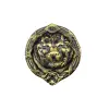 Antika Tarz Dekoratif Pirinç Aslan Kapı Tokmağı, Taktak - 185 mm, Antik