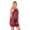 ieg™ Bordo Kısa File-Tül Gecelik 8132