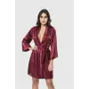ieg™ Bordo Kısa Saten Sabahlık