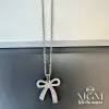 IEG - Çelik Zirkon Taşlı Fiyonk Kolye