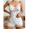 ieg™ Dantelli Siyah Kalpli Şortlu Pijama Takımı