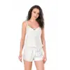 ieg™ Ekru Saten Babydoll Şort Takımı