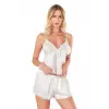 ieg™ Ekru Saten Babydoll Şort Takımı