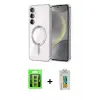 ieg™ Galaxy S23 Kılıf Nova Işık Özel Seri - Şeffaf Polymer Nano Ekran Koruyucu + Raze Metal Kamera Lens - YL