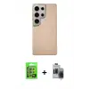 ieg™ Galaxy S24 Ultra Kılıf Eksen Prime - Siyah Vanessa Magic Hayalet Cam + Raze Metal Kamera Lens - GI