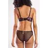 ieg™ Golshan Gardenia Mini Slip, Kadın Dantelli Çiçek Baskılı Siyah Normal Bel Külot