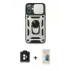 ieg™ iPhone 11 Kılıf Ahenk Klasik - Siyah 6D Mat Seramik Hayalet Nano Ekran Koruyucu + PVD Metal Kamera Lens - MI